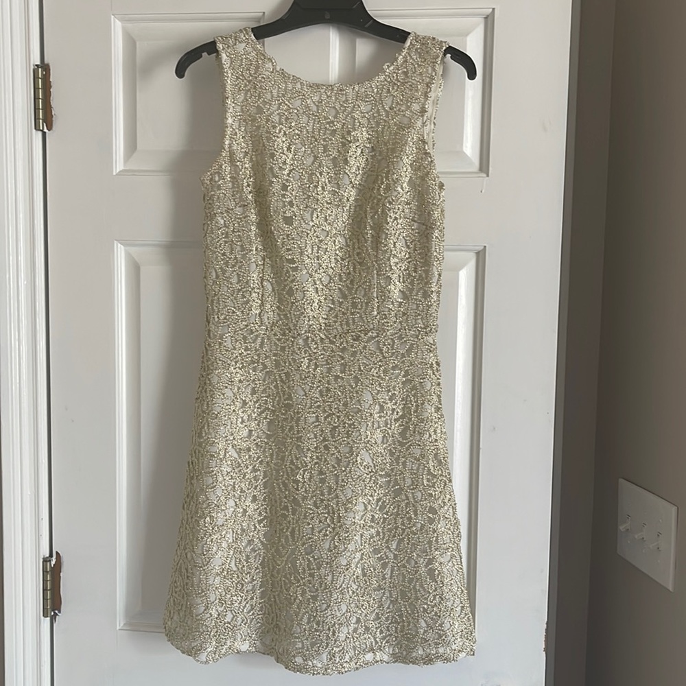 Gold and White Formal Dress